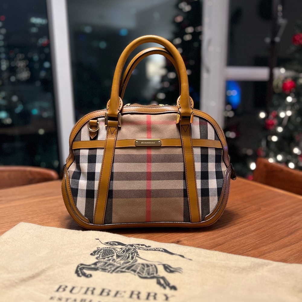 Burberry Fabric Bowling bag with classic Burberry check